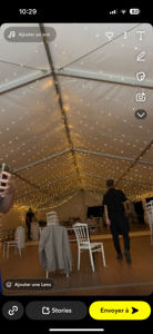 Ciel étoilé mariage guirlandes lumineuses décoration événement 36